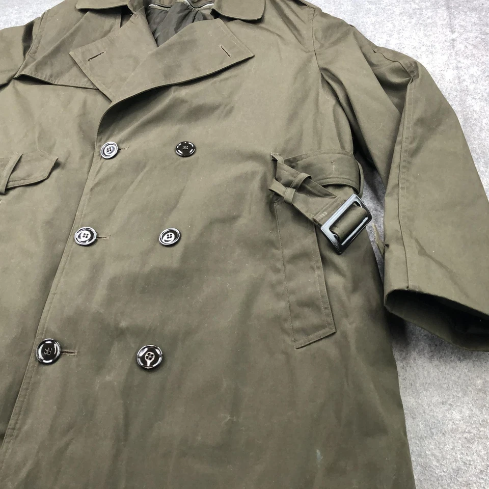 Abrigo para todo clima AGSU del ejército de Estados Unidos 44R Heritage verde 564 abrigo con cinturón de trinchera Foto 3 de 4