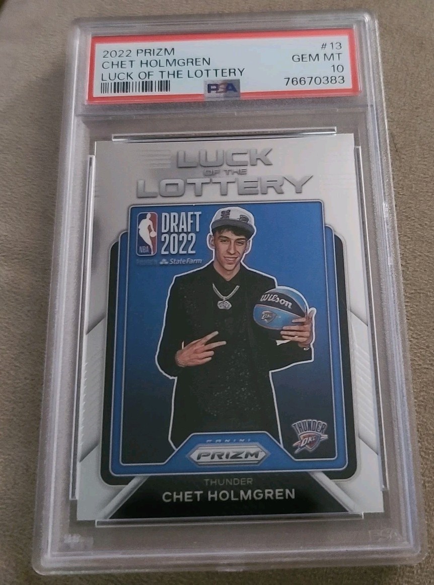 CHET HOLMGREN 2022 Panini Prizm #13 Luck of the Lottery RC Rookie PSA 10