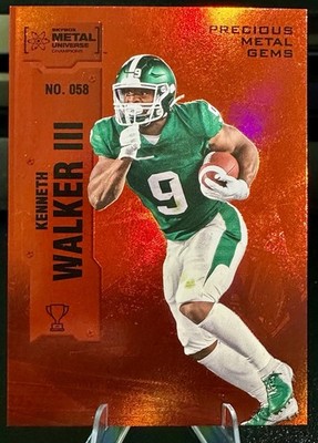 KENNETH WALKER III 2022 Skybox Metal Universe Red Precious Metal Gems /25 Rookie