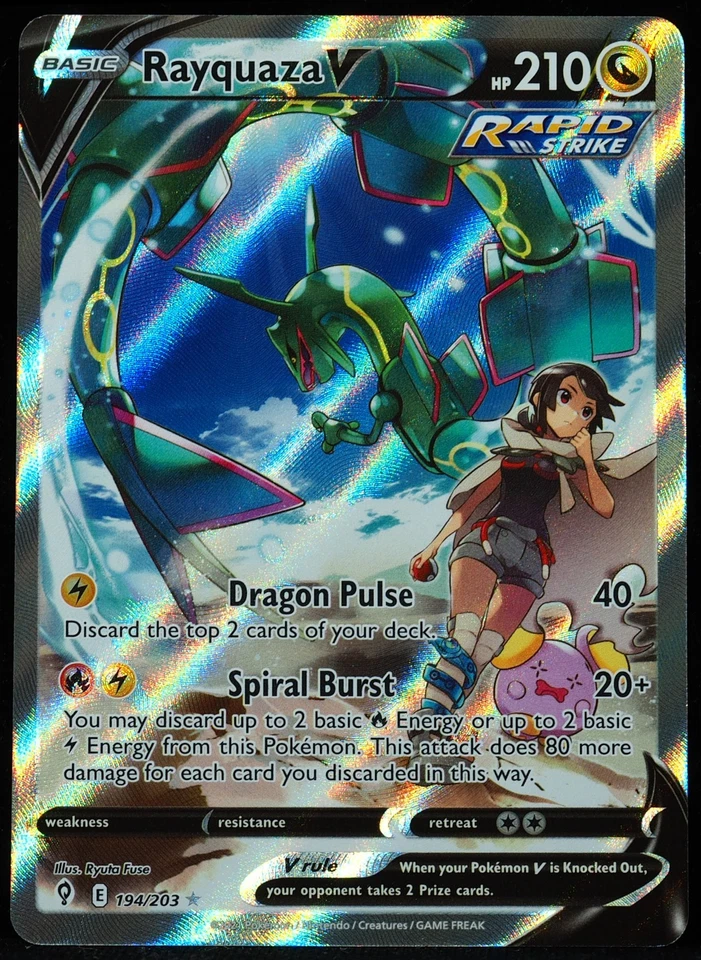 Rayquaza V #194 NM-M Pokemon Card Evolving Skies - Image 4 of 4