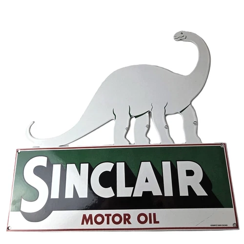 Vintage Sinclair Gasoline Sign - Dino Service Station Pump Porcelain Sign