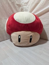 Tomy 2019 Club Mocchi Mocchi 15" Plush Mario Kart Red Mushroom Nintendo Pillow
