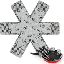 BYKITCHEN Pot and Pan Protectors for Stacking, Set of 9 & 3 Light Gray-9pcs 