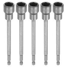 5pcs Nut Driver Drill Bit 15mm Socket 1/4" Hex Shank 6" Long Magnetic Setter