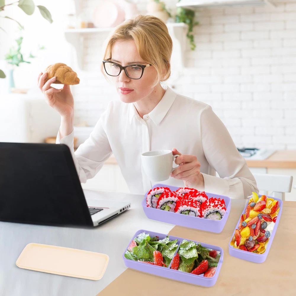 3-Layer Stackable Bento Lunch Box with Leakproof Compartments