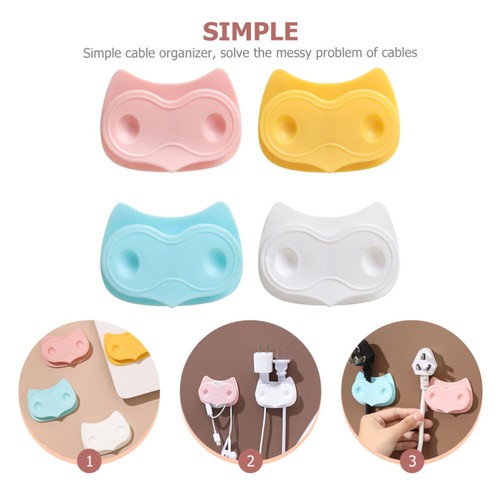 4 Pcs Sticky Cable Manager Adjustable Self-adhesive Clips Wire Holder - Photo 10/12