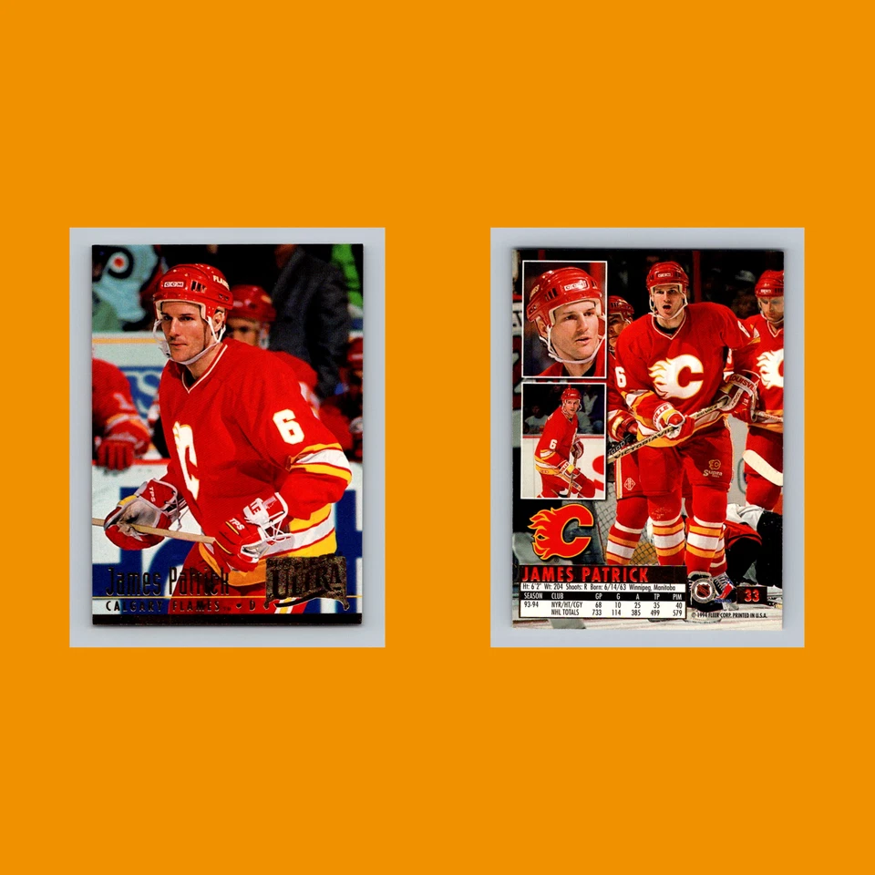 James Patrick #33 1994 Fleer Ultra Calgary Flames Hockey Card NHL NM - Image 3 of 3