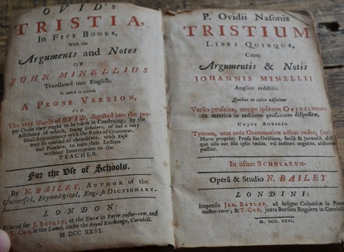 Tristium Quinque Bücher, Cum argumentis & Notis Johannis Minellii 1726