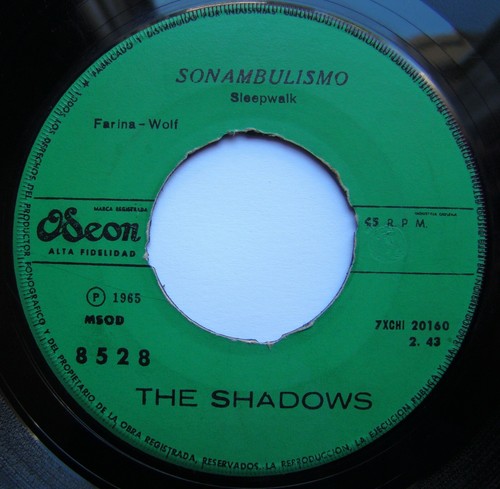 THE SHADOWS SEE YOU IN MY DRUMS/SLEEPWALK 1965 MEGARARE & UNIQUE CHILEAN 1ST PRS - Picture 7 of 11