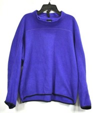 The North Face Womens Blue Scoop Neck Fleece Casual Pullover Sweatshirt L
