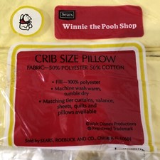 NEW VINTAGE SEARS WINNIE THE POOH SHOP CRIB SIZE PILLOW CASES 11  x14  PKG OF 2