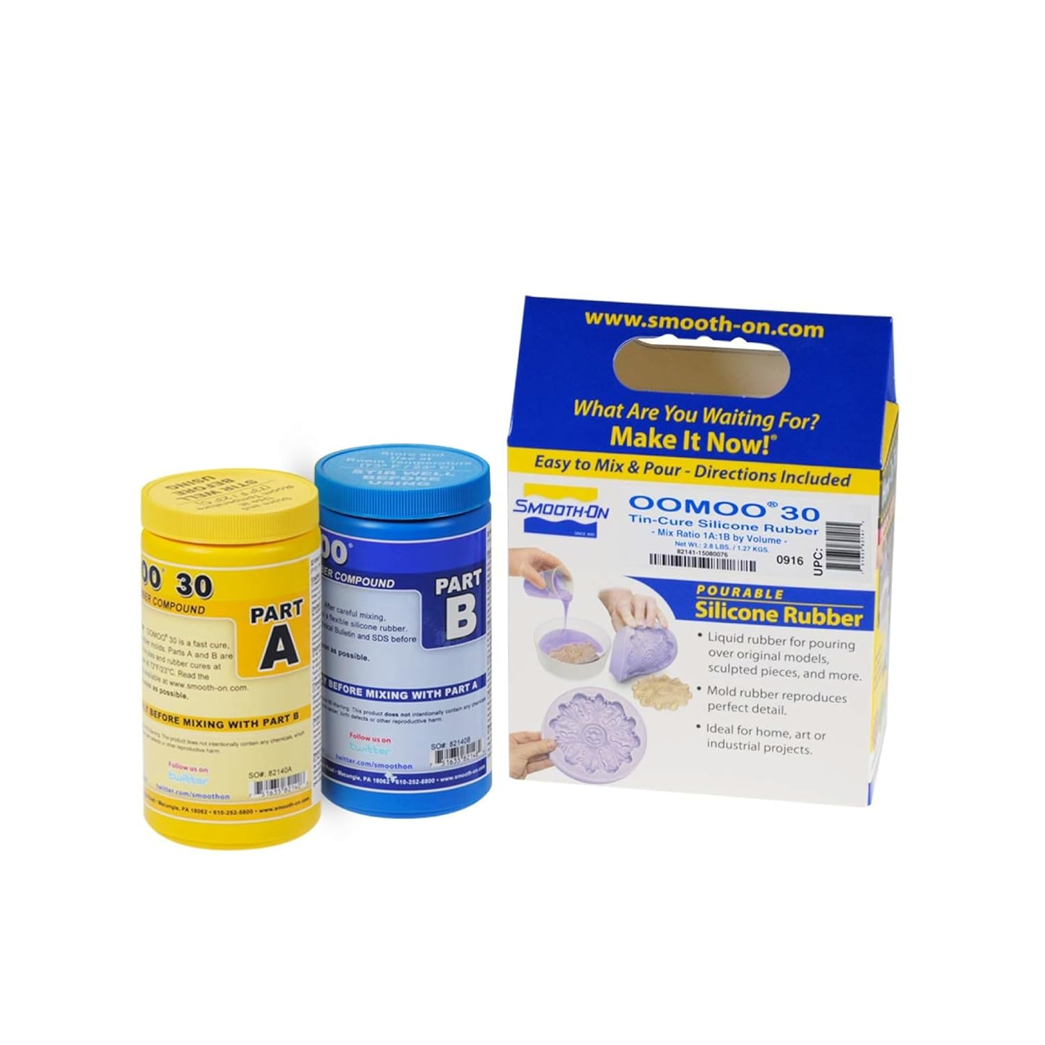 OOMOO™ 30 Tin Cure Silicone Rubber, Easy to Use Silicone Mold Making Kit, Pint U