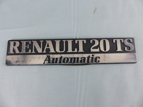 Insigne Logo Métal Aluminium Renault 20 R20 TS - Vintage - Occasion En Bon état