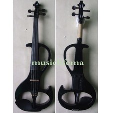 4/4 electric violin case bridge string cable rosin ebony pegs headphone black2