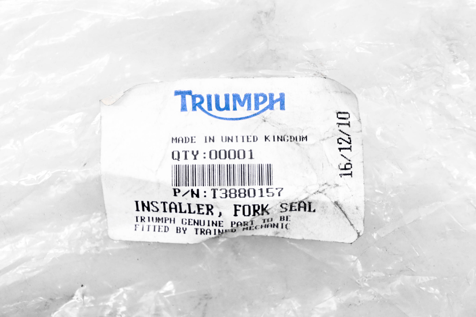 Triumph Fork Seal and Bushing Fitment Installer Tool T3880157  