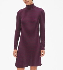 NWT GAP Women's Long Sleeve Turtleneck Dress Striped Sz XS