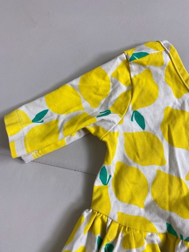 Hanna Andersson Girls Yellow Lemon Skater Dress Short Sleeve Size 4T Novelty - Picture 8 of 11