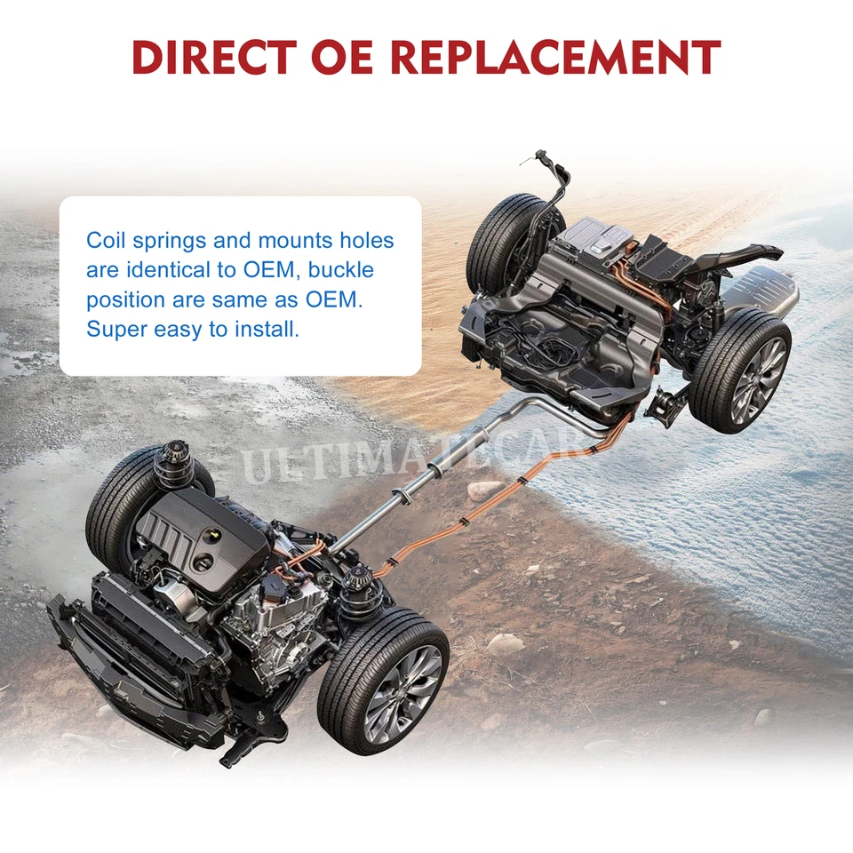 Set 2 Front & Rear Struts Shocks W/ Coil Springs For 2013-2017 Honda Accord - Image 4 of 4