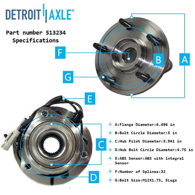 Front & Rear Brake Rotors + Ceramic Pads Wheel Hub Bearing for 05-10 Commander - Image 3 of 4