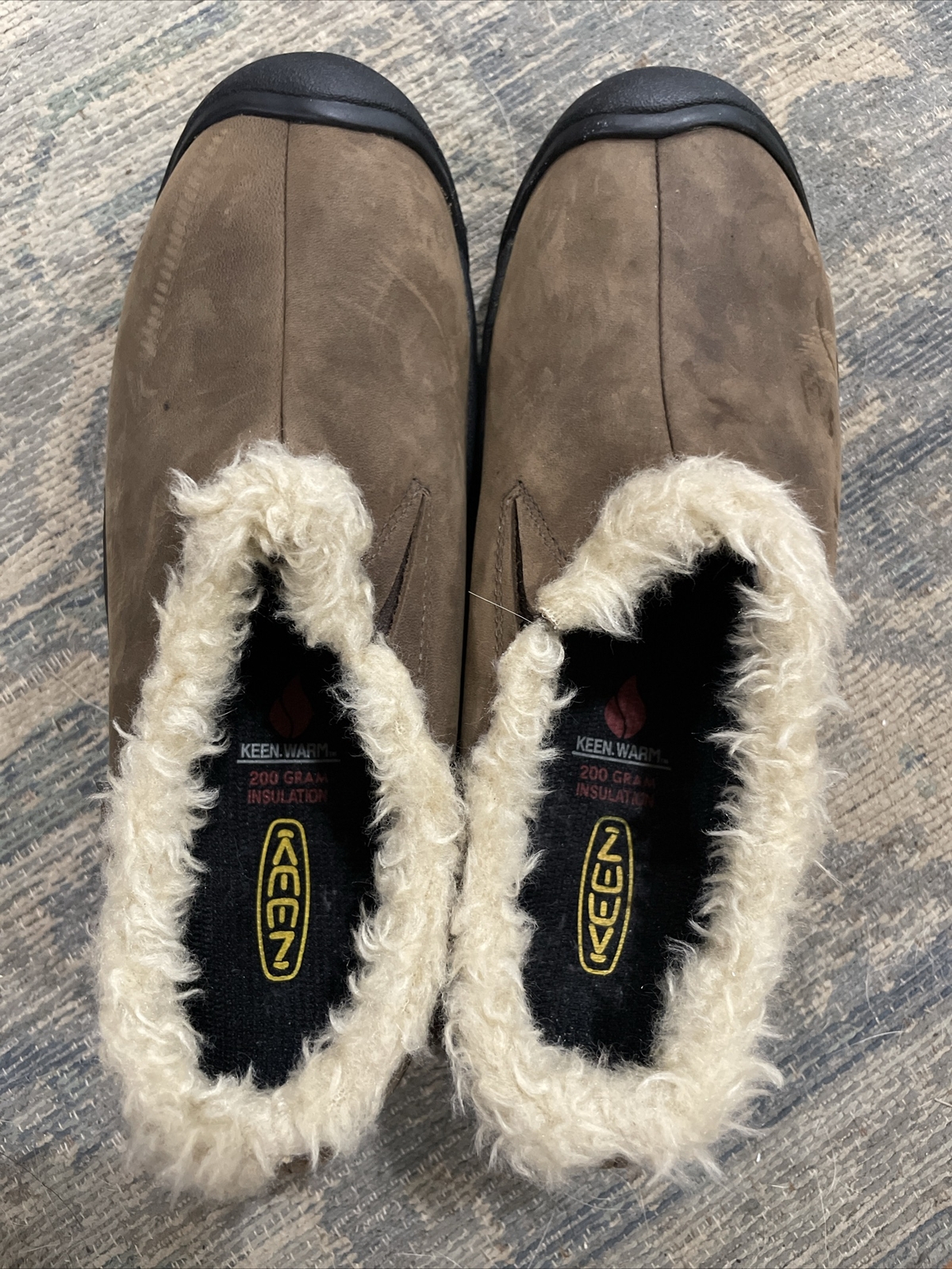 Mocassino Keen Dry Bailey mocassino scarpe pelle marrone slip on pelliccia bordo donna 38 5 8