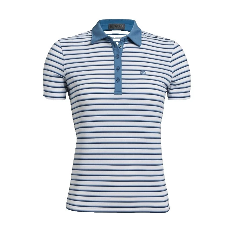 Striped Collared Activewear Tops for Women