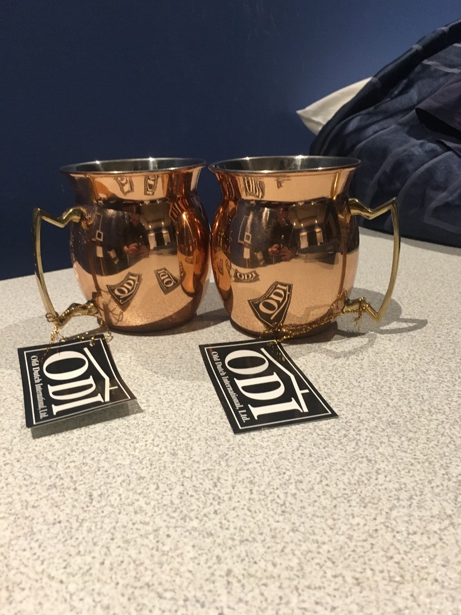 Old Dutch International Moscow Mule Mug, 16 Oz Copper - Embossed Design, Solid Copper, Hand Wash, Great Gift Idea