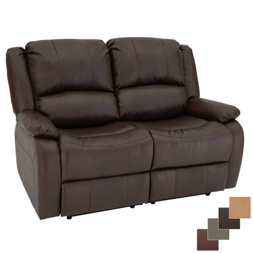 RecPro Charles 58" Double RV Wall Hugger Recliner Sofa Loveseat Mahogany