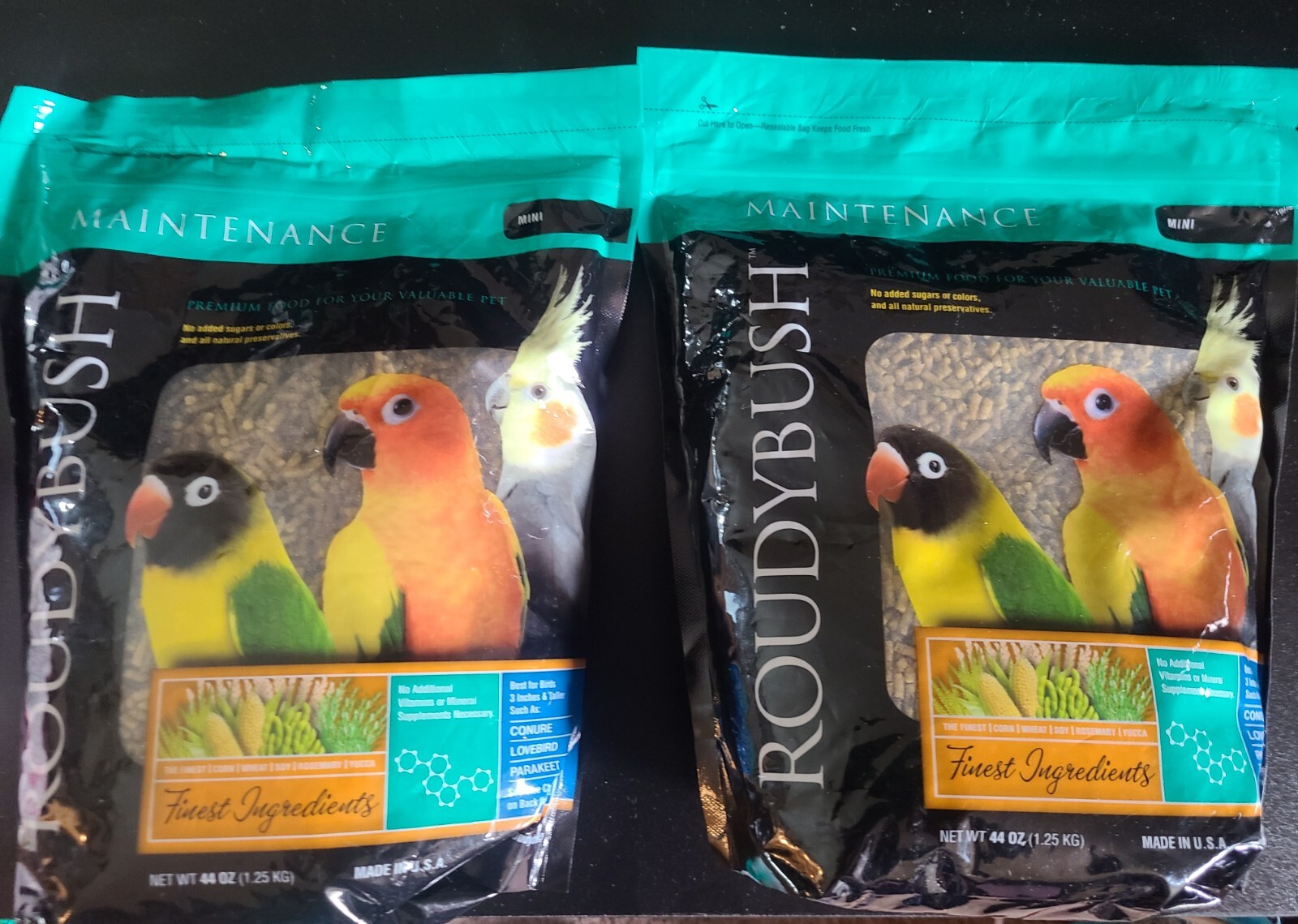 Lot Of 2 RoudyBush Daily Maintenance Bird Food, Mini, 44-Ounce Best By 12/2023