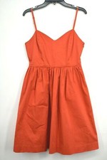 Gap Womens Orange Adjustable Strap Concealed Side Zip Dress Sweetheart Neck Sz 0