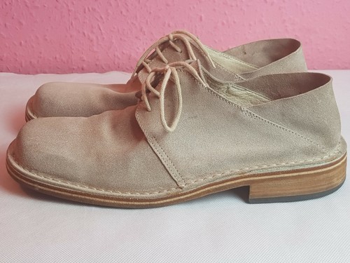 Zapatos con cordones de gamuza/cuero beige para hombre Kenzo Homme C821 talla UK11 - Imagen 2 de 12