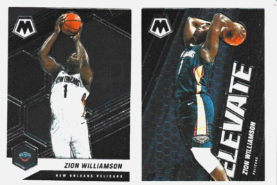 ZION WILLIAMSON 2020-21 Panini Mosaic Elevate #3 & Base #49 New Orleans Pelicans
