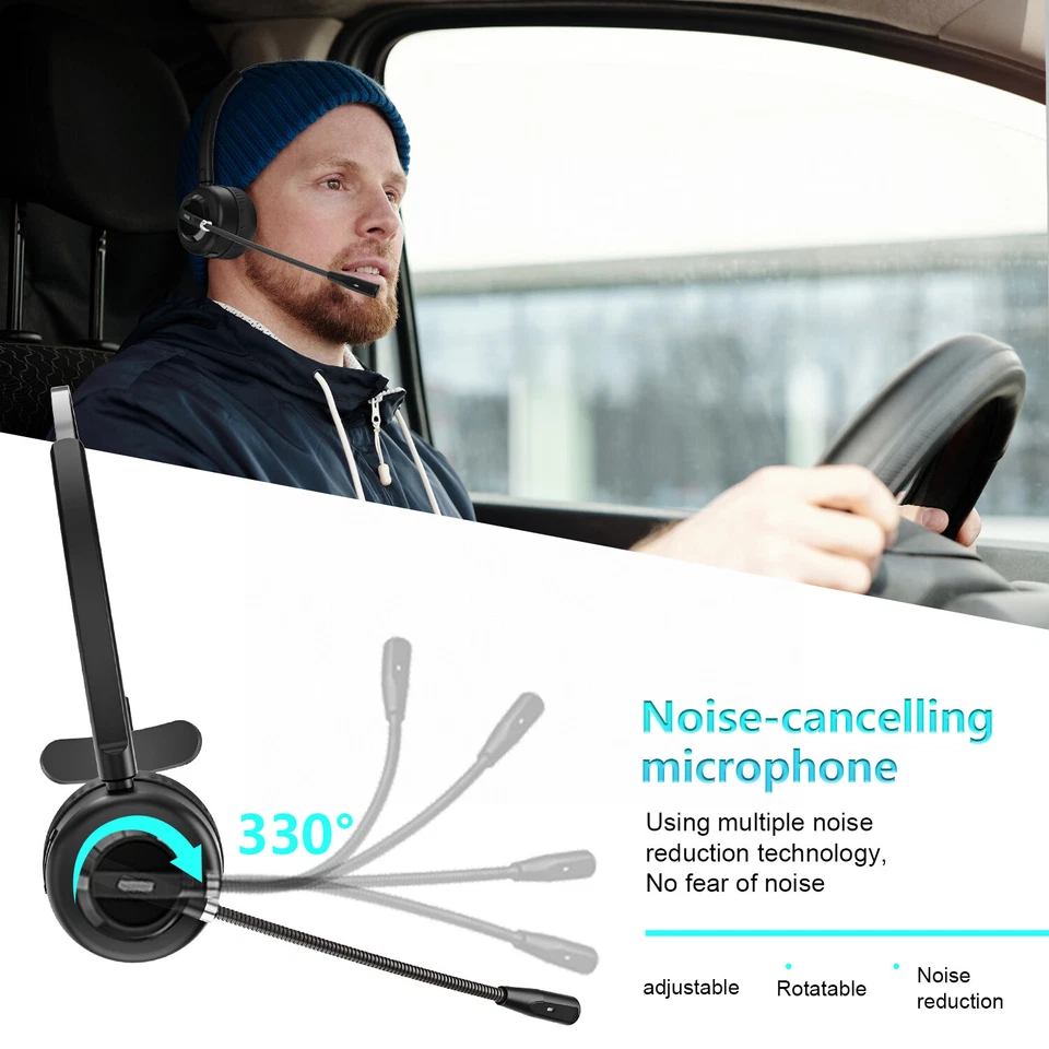 Wireless Noise Cancelling Monaural Headset for Desk Phone, Office Headphone - Image 3 of 4