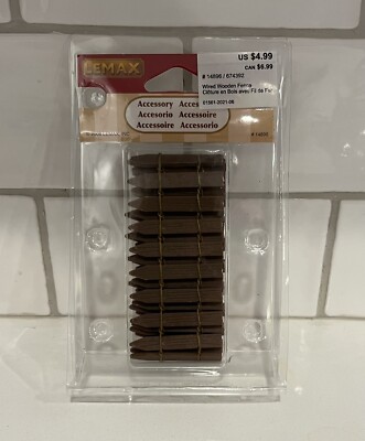 Lemax WIRED WOODEN FENCE #84813 General Village Christmas - Picket Brown - NEW