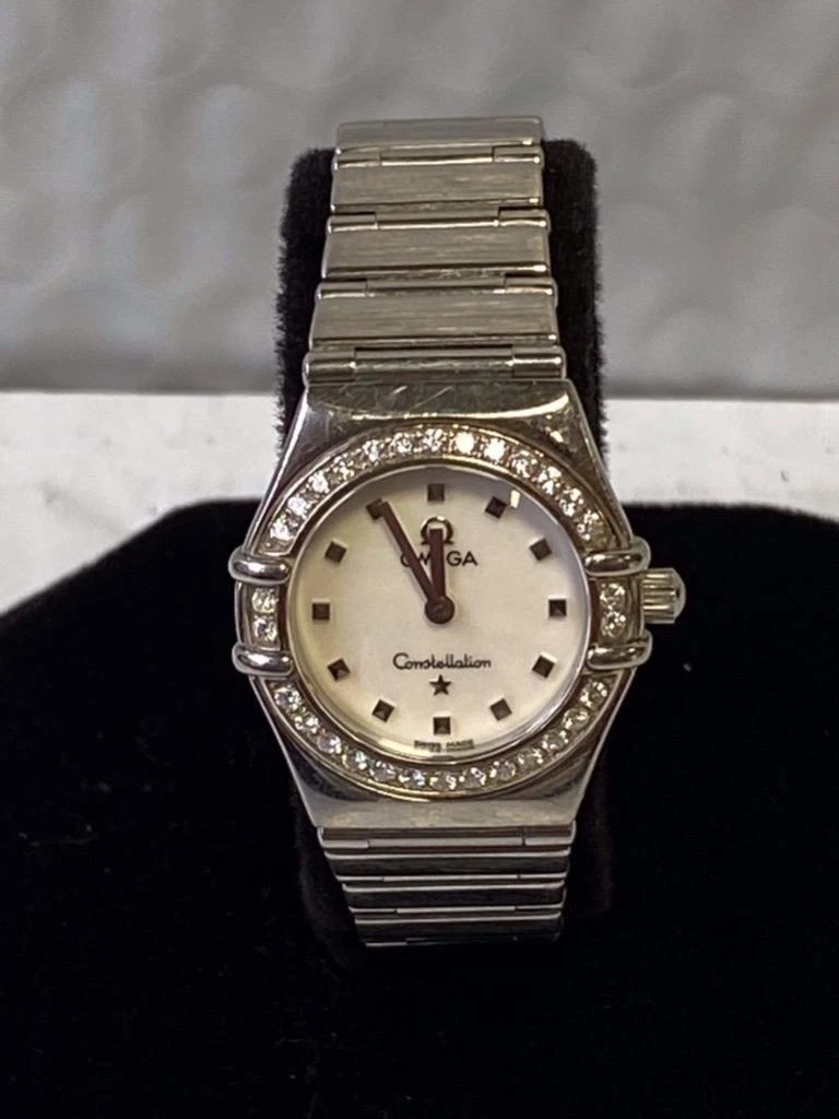 OMEGA CONSTELLATION MY CHOICE 1465.71 DIAMOND BEZEL MOP DIAL 22mm QUARTZ WATCH