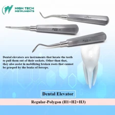 Set of 3 Dental Surgical Elevator Root Tip Extraction Offset Teeth Loosening