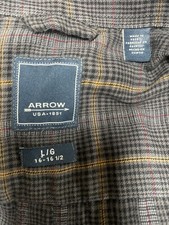 Arrow USA 1851 Men's Dress Shirt Size Large 16-16 1/2 Multi Color