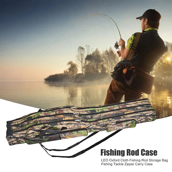 150Cm 3-Fach Tragbar Angeltasche Rutentasche Rutenfutterale Angelrutentasche DE-image