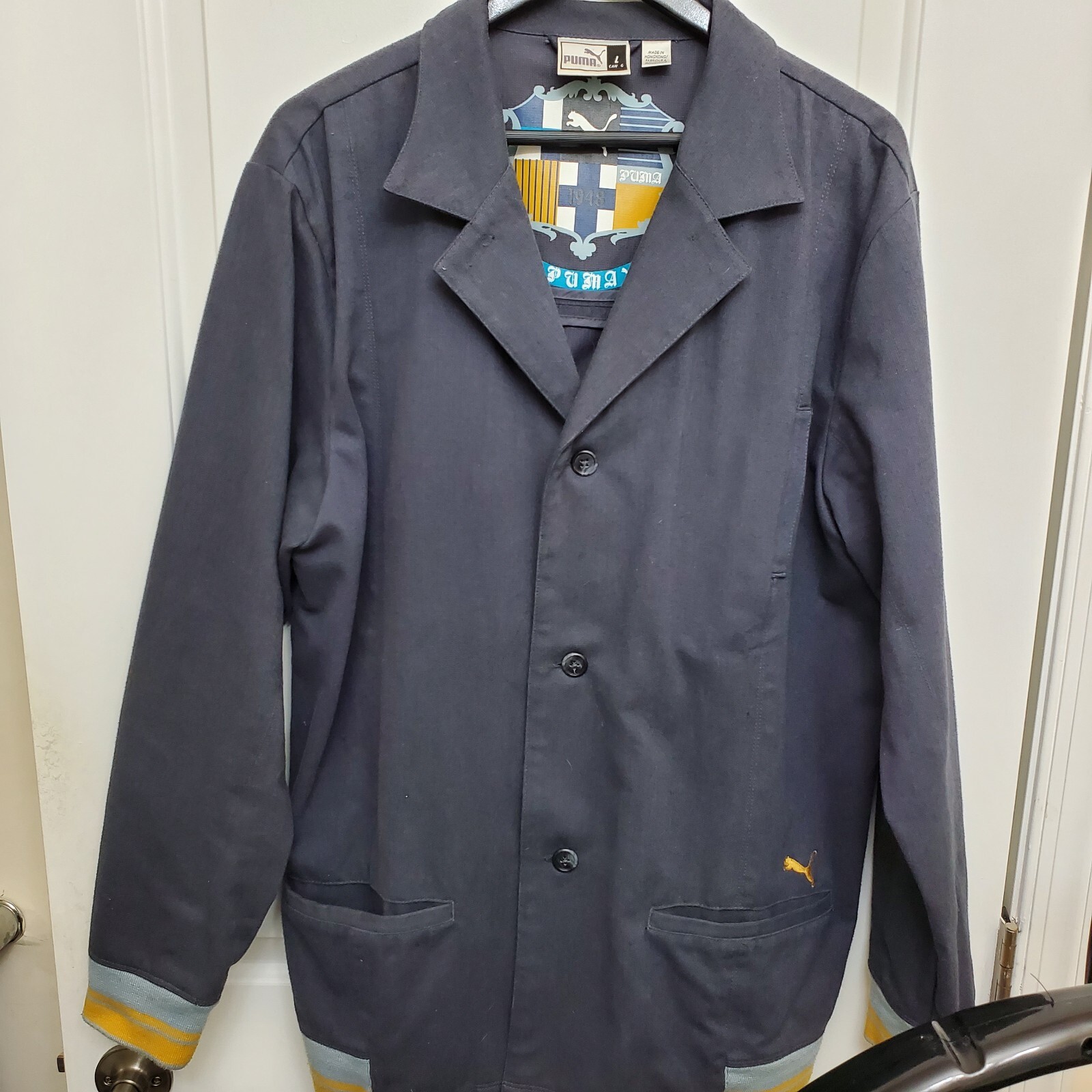 ALTRA Puma Patch Coat Uomo L Grigio Bottone Streetwear Techwear Anni 90 Oversize Lungo
