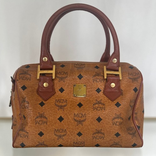 MCM Cognac Visetos Coated Canvas Mini Handbag