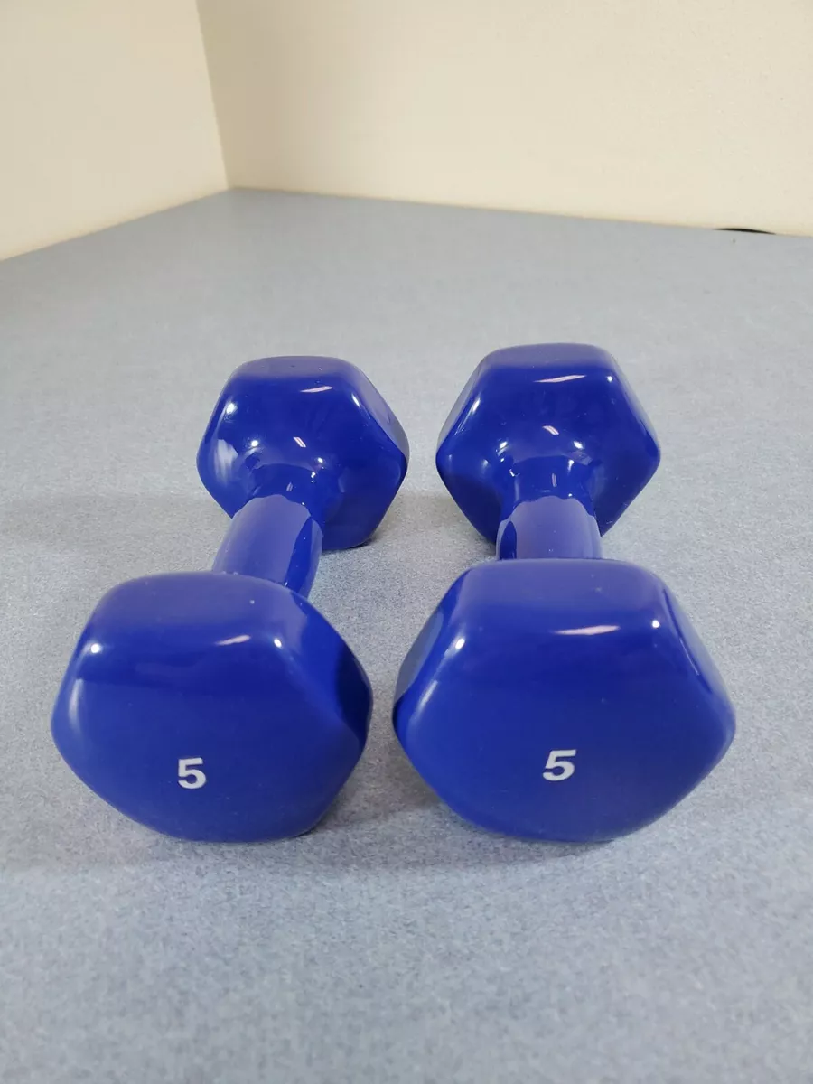 5 # LB EA,10 LBS PAIR DUMBBELLS, USED, COATED HAND WEIGHTS Workout