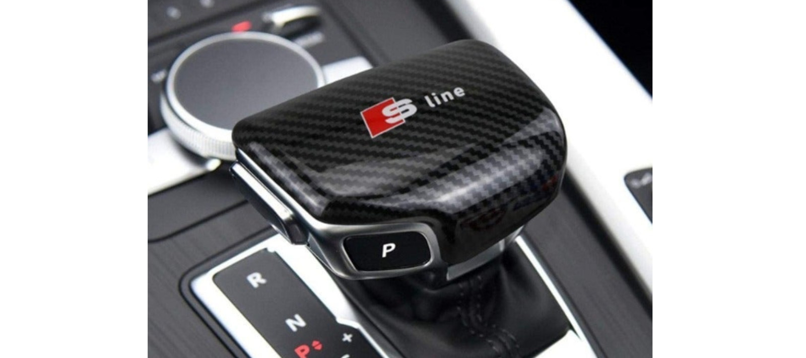 NEW sline Carbon Fiber Gear Shift Knob Cover Trim fit Audi A4L A5 Q7 Q5L