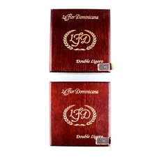 Lot of 2 La Flor Dominicana Double Ligero DL-660 Wood Cigar Box 5.5" x 5.25"