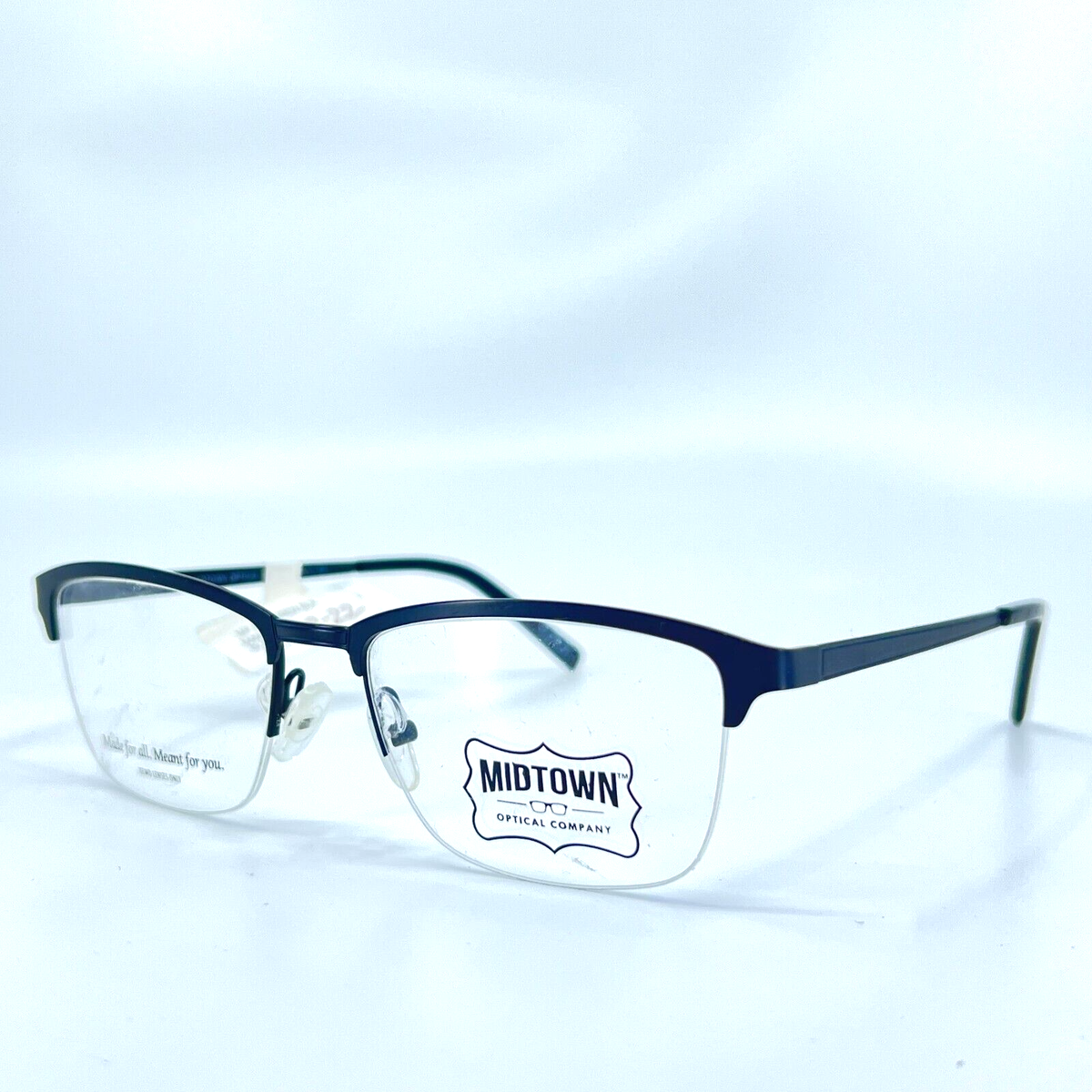 Midtown Optical Drew Eyeglasses Black Half Rim Rectangle Frame 51[]17 140 mm