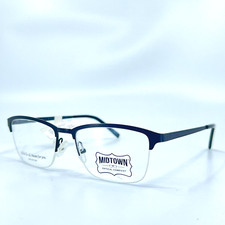 Midtown Optical Drew Eyeglasses Black Half Rim Rectangle Frame 51[]17 140 mm