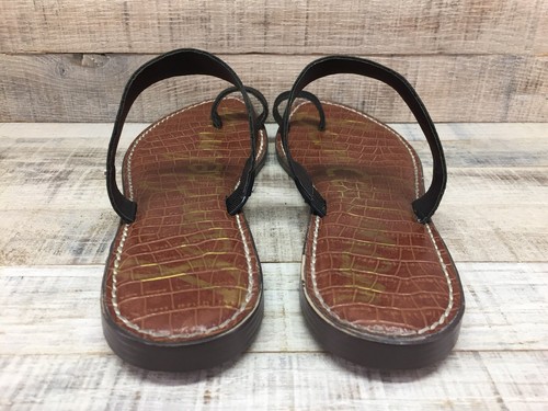 Sam Edelman Gabi Black Leather Toe Loop Sandals Women's sz 10.5 - Picture 7 of 8