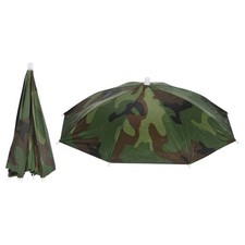2Pcs 20" Fishing Umbrella Hat Folded Sun Rain Cap Head