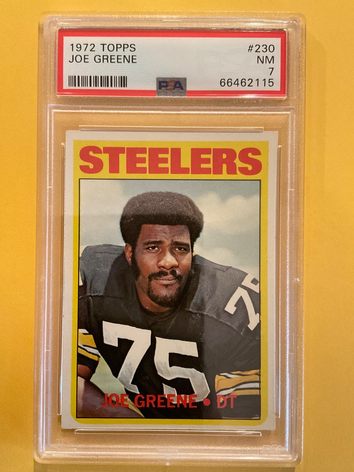 Joe Greene 1972 Topps Football Card #230 - Pittsburgh Steelers PSA 7