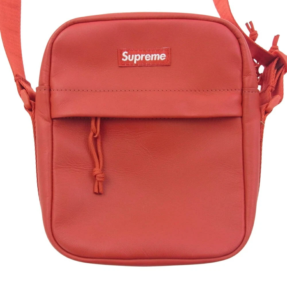 Sac à bandoulière Supreme 23Aw en cuir rouge pour homme
