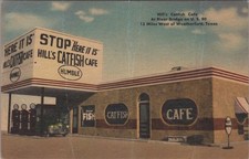 Hill's Catfish Cafe River Bridge US 80 Weatherford Texas TX Humble Oil Postcard