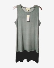 MICHAEL KORS Dress NWT $120 Women Sz M Black Midi Sleeveless Geometric Pullover